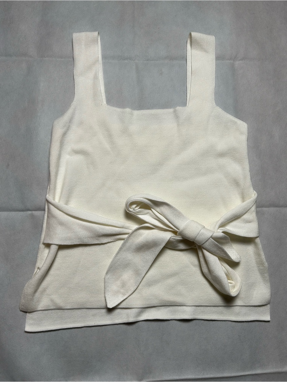 Anthropologie white sweater knit tie front tank top size small